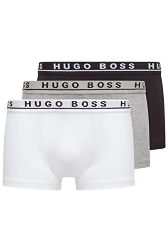 BOSS Herren Trunk 3P CO/EL - Dreier-Pack Boxershorts aus Stretch-Baumwolle - Herren-Boxershorts mit sichtbarem Elastikbund, komfortable Passform und hochwertige Stretch-Baumwolle für optimalen Tragekomfort.