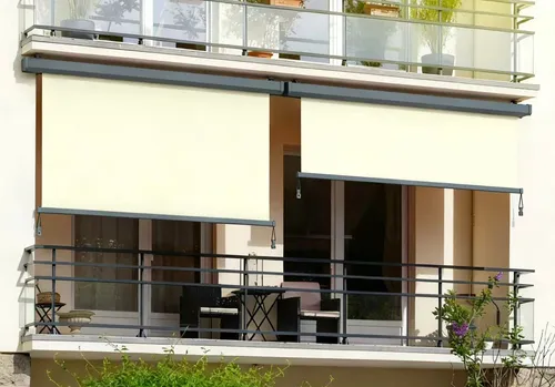 Konifera Senkrechtmarkise "Sitges", beige, 160cm - Stylische Senkrechtmarkise für Balkon oder Terrasse, bietet optimalen Sichtschutz und ist einfach zu bedienen. Robustes Material und langlebige Konstruktion sorgen für Freude im Freien.