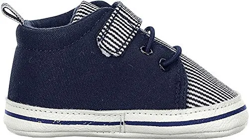 Sterntaler Baby Schuhe Walfisch - Sneaker aus Baumwollstoff mit Walfisch Stickerei - Kleinkind Sommer Schuhe mit rutschfester Sohle und Klettverschluss - Babyschuhe für Jungen, marine, Größe 22