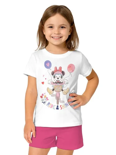 United Labels® Schlafanzug Disney - Minnie Mouse -Ride & Shine, Fahrrad & Luftballons, Set