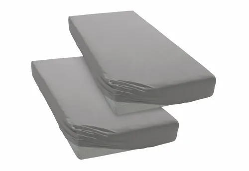 Otto Home Spannbettlaken "BLACKBERRY in BASIC und PREMIUM Qualität, 100% Baumwolle", grau, B/L: 90cm x 200cm, 2 Stk., Jersey (110 g/m²), 90x200 28cm