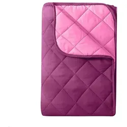 wometo Microfaserbettdecke Camping, 3 Deckengrößen, OEKO-TEX®, leichte Zudecke / gesteppte Bettdecke für Sommer grau|lila 155 cm x 220 cm