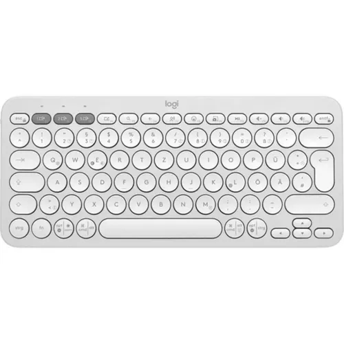 Logitech Pebble Keys 2 K380s - Kabellose Mini-Tastatur in Weiß, stylisch und umweltfreundlich aus 45% recyceltem Kunststoff