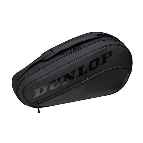 Dunlop Sporttasche D TAC TEAM 3RKT THERMO BLACK/BLACK - Tennissporttasche in edlem Schwarz, bietet optimale Thermo-Isolation für Ihre Schläger und Zubehör.
