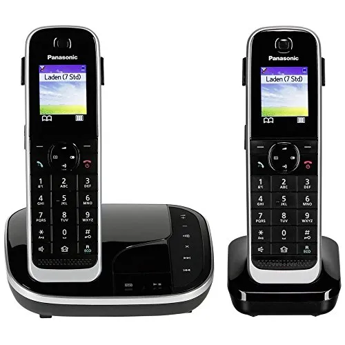 Panasonic KX-TGJ322GB - Schnurloses Familien-Telefon DUO mit Anrufbeantworter, HD-Telefonie, strahlungsarm und Anrufsperre für sicheres Festnetztelefonieren