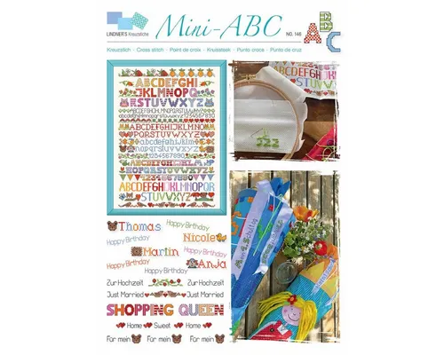 Lindner´s Kreuzstiche Kreativset Lindner´s Kreuzstich Zählmuster Vorlage "Mini-ABC", 146, (embroidery kit by Marussia)