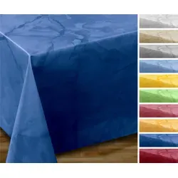 Beautex Tischdecke Wachstuchtischdecke abwischbar, Gartentischdecke Marmorstein (1-tlg) blau Rund | 140 cm x 140 cm