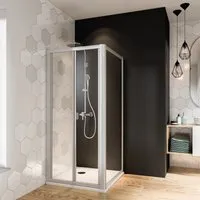 Breuer Fara 4 Falttür 80 cm - Klarglas mit Alu Silber matt - Türen für Nischen, elegante Falttür mit klarem Glas und hochwertiger Aluminium-Oberfläche für modernen Stil und platzsparende Lösungen.