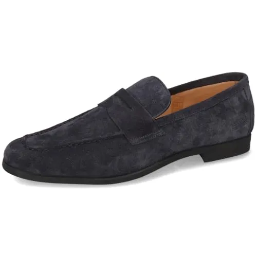 Melvin & Hamilton Herren Loafers Corentin 3 Blau 44 - Elegante Herren Loafers aus hochwertigem Kuhleder und Wildleder, mit flachen 2 cm Absätzen und bequemer Decksohle aus Leder für den perfekten Tragekomfort.
