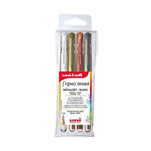 uni-ball UM153/4 GSW3 Gel-Tintenroller SIGNO broad UM-153, 4er Etui