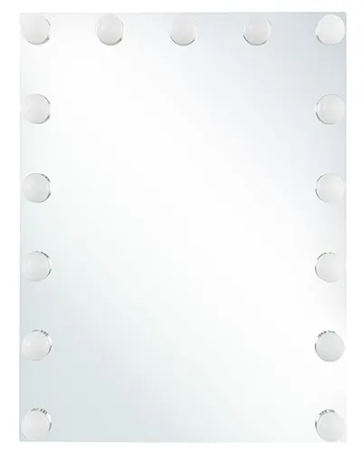 BELIANI Badspiegel Transparent 40 x 50 cm mit LED-Beleuchtung - Moderner Badspiegel mit Antibeschlagsystem und Touch Sensor, ideal für ein stilvolles Badezimmer. Verleiht Ihrem Raum ein angenehmes Licht und vergrößert optisch den Innenraum.