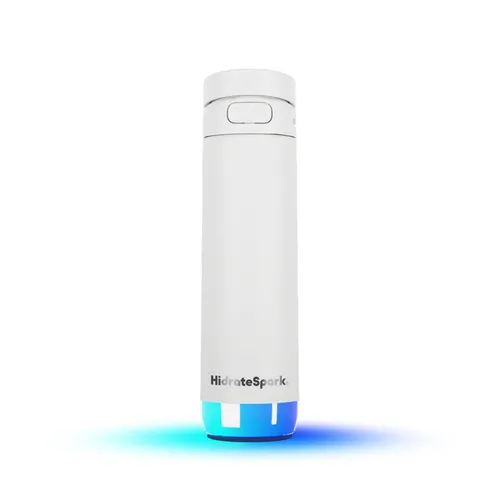 HidrateSpark PRO 2 - Smarte Trinkflasche 621ml - Weiß - Thermosflasche mit 621ml Fassungsvermögen, SipSense-Technologie für Erinnerungen, App-Integration und bis zu 21 Tage Akkulaufzeit - perfekt für gesundes Trinken!