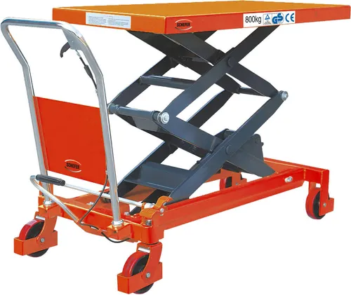 Schefer Hubtisch SHWD Premium - fahrbar, 150kg Tragkraft, 1100mm Hubhöhe - Transportgeräte & Rampen - Hydraulischer Hubtischwagen mit ergonomischer Hubhöhe von 1100 mm, ideal für Lagerhaltung und Kommissionierung, tragfähig bis 150 kg.