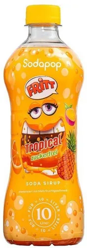 SODAPOP FRITT Sirup Tropical 500ml für 10 Liter, Zuckerfrei exotischer Geschmack