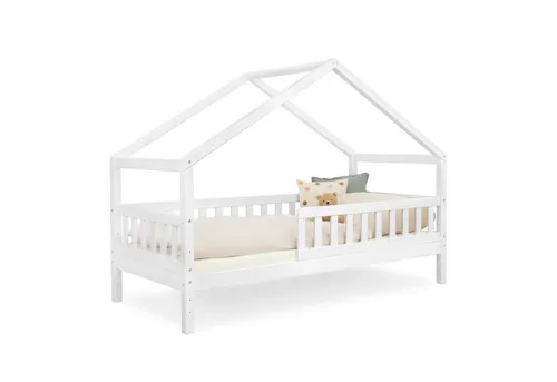Ehrenkind® Panorama Hausbett Lille 90x200 cm aus FSC®-zertifiziertem Kiefernholz - Stabiles Kinderbett aus hochwertigem Kiefernholz, ideal für kreative Träume. Als Montessori-Bett nutzbar und mit flexibler Stauraum-Option für mehr Ordnung im Kinderzimmer.