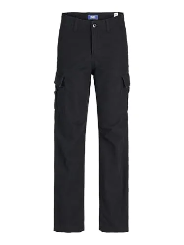JACK & JONES Boy Cargo-Hose - Cargo-Hose für Jungen im Wide Leg Fit, aus 100% Baumwolle für hohen Tragekomfort und lässigen Style.