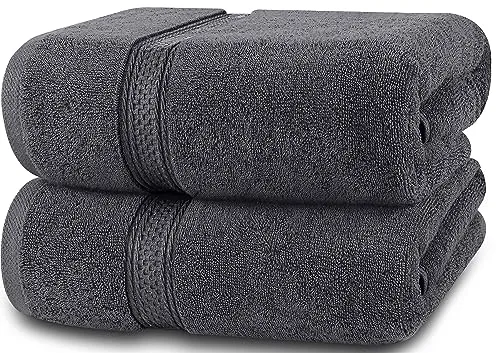 Utopia Towels -Badetücher Set Premium 100% ringgesponnene Baumwolle 69 x 137 cm Handtücher, sehr saugfähig, weiches Gefühl Duschtücher (Grau) (2er-Pack)