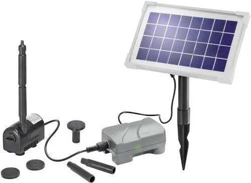 esotec Rimini plus Solar-Teichpumpen-System mit Akku - Wasserpumpen: Erzeugen Sie mühelos wunderschöne Wasserfontänen in Ihrem Gartenteich – ganz ohne Kabel und gefährliche 230-V-Installation!
