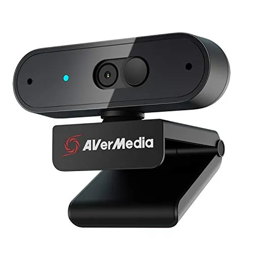 AVerMedia PW310P Webcam - Full HD 1080p für klare Videoanrufe - Webcams mit Autofokus und 360-Grad-Schwenkdesign für optimale Flexibilität. Ideal für Online-Meetings über Skype, Zoom und Teams, mit praktischem Sichtschutz für Datenschutz.
