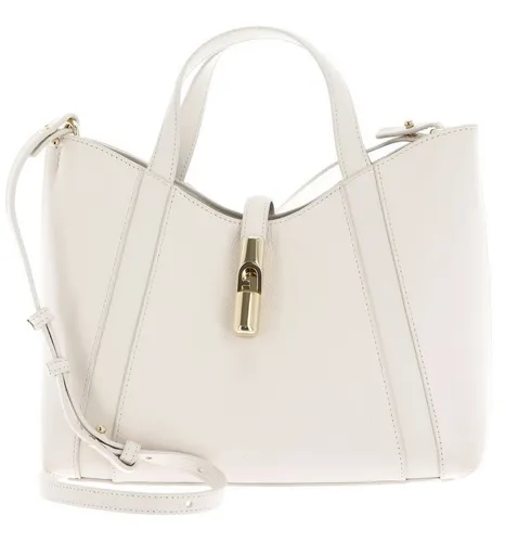 Furla Goccia S Handtasche creme WB01789-BX3353-PNN00 - Shopper aus cremefarbenem genarbtem Leder, elegant und vielseitig für jeden Anlass