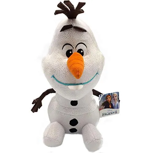 Disney Frozen 2 Olaf Plüschfigur - 30 cm - Kuscheltiere - Süßer Olaf aus Die Eiskönigin 2, ca. 30 cm groß, mit funkelndem Silberglitter für extra Magie und endlosen Kuschelspaß.