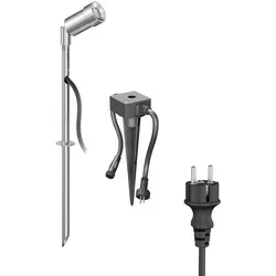 ledscom.de LED Gartenstrahler Spico mit Erdspieß und Dämmerungssensor für außen, IP44, 125lm, kalt-weiß inkl. Netzteil