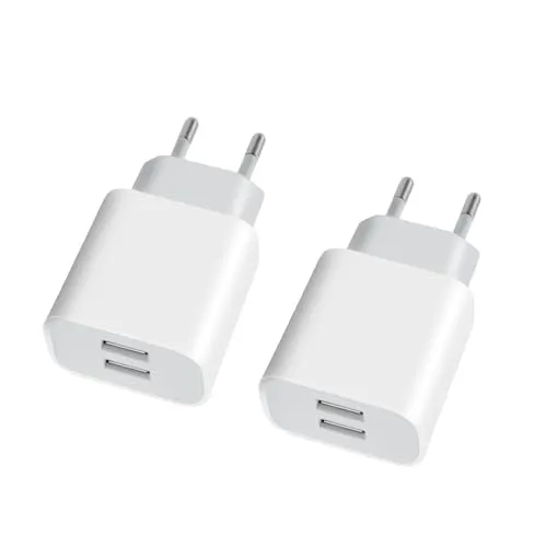 USB Ladegerät 2-Port, 2Pack 5V/2A USB Stecker Netzteil Ladestecker Adapter Plug Steckdose Netzstecker Ladeadapter für lPhone 14/13/12/11/11 Pro/11 Pro XS Max/XR/X/8 Plus/7 Plus/6/6s, lPad Charger