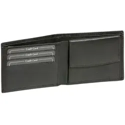LEAS Scheintasche aus Echt-Leder im Querformat, schwarz - Elegante LEAS Scheintasche aus strapazierfähigem Rindleder im Querformat. Mit 5 Kreditkartenfächern, 2 Ausweissteckfächern und einem praktischen Münzfach bietet sie optimale Übersicht und Platz für Ihre Essentials.
