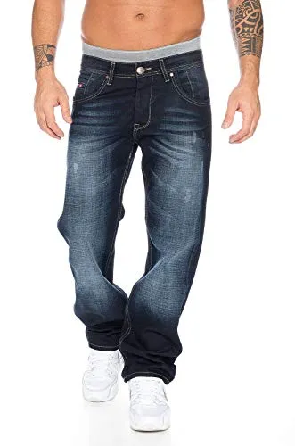 Rock Creek Herren Jeans Hose Denim Blau Straight-Cut RC-2091 - Hochwertige Rock Creek Herren Jeans in Dunkelblau, Straight-Cut für perfekten Sitz. Ideal für XXL-Männer, bequem und stylisch im 5-Pocket-Style.