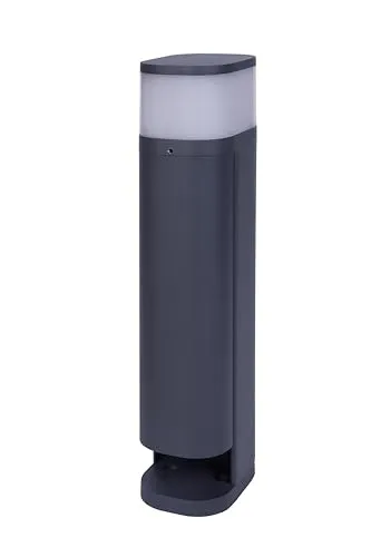 BOLD 19646 VOLO Garten-Steckdose aussen - Steckdosen-Säule für den Außenbereich mit 2x Schuko-Anschlüssen, IP44 Schutz und Dämmerungssensor. Hochwertiges Aluminium-Design, ideal für Garten und Terrasse.
