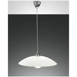 Fabas Luce Kent Pendelleuchte E27 1X75W - Moderne Pendelleuchte aus Metall und Glas in Weiß, mit Touchdimmer und RGB-Funktion für stimmungsvolle Beleuchtung. Ideal für stilvolle Wohnräume.
