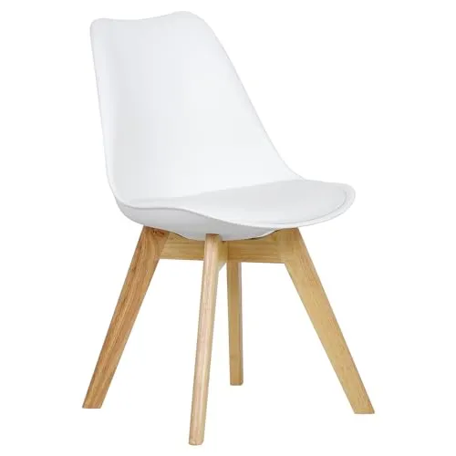 WOLTU Esszimmerstuhl mit Massivholz Beinen - Skandinavischer Stil - Esszimmerstuhl mit ergonomischer Rückenlehne und hochdichtem Schaumstoff für optimalen Komfort. Ideal für Esszimmer, Wohnzimmer oder als Schreibtischstuhl.