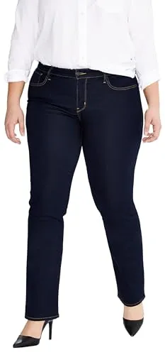 Levi's® Plus Straight-Jeans 314 Shaping Straight – Baumwoll-Stretch in Blau - Jeans im casual Stil mit elastischem Baumwoll-Stretch für optimalen Tragekomfort. Ideal für jeden Anlass, Größe 16 (46), hoch geschnitten und mit praktischen Taschen.