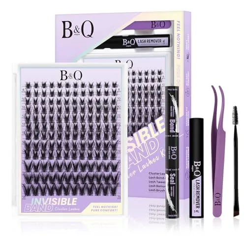 B&Q Lashes Extension Set 144PCS Victory Lash Clusters Unsichtbares Band 8-16MIX Manga Wimpern Extensions Set Wispy NatüRliche Wimpern Cluster 7 tage halt Wimpernverlängerung(Victory 8-16mix)
