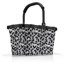 Reisenthel Carrybag Frame Leo Nero - Stilvolle Einkaufstasche - Einkaufstaschen & Einkaufstrolleys: Praktischer Carrybag im trendigen Leopardenmuster, ideal für Einkäufe und Ausflüge, mit stabilem Rahmen und ergonomischem Griff für einfachen Transport.