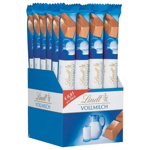 Lindt Vollmilch Stick 40g - 24 Stück - Feine Schokolade in Riegelform, perfekt für Schokoladenliebhaber und ideal zum Teilen oder für unterwegs.