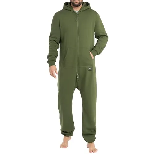 Basisstoff 40Q14 Sheeesh Herren Jumpsuit Olivgrün Gr. S - Gemütlicher Jumpsuit aus weicher Baumwollmischung mit zwei praktischen Taschen. Ideal für entspannte Stunden zu Hause oder beim Chillen. Perfekter Begleiter für Freizeit und Relaxen.