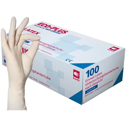 Latexhandschuhe Ampri Eco-Plus XXL puderfreie Latexhandschuhe, 100 Stück/Box, EN 455 01038-XXL