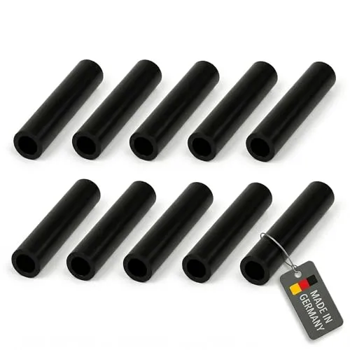 Lantelme 10 Stück Abstandshalter Kunststoff Set 55mm Länge Ø 10mm | Schwarze Kunststoffhülse für Heimwerker | Distanzhülse Distanzstücke | Für Bauprojekte Modellbau Reparaturen Bastelarbeiten