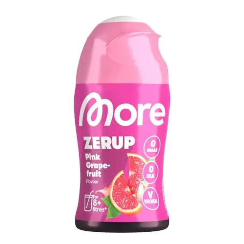 MORE Zerup, Pink Grapefruit, 65 ml, für bis zu 8 l Fertiggetränk, zuckerfreier Sirup mit u.a. echten Fruchtextrakten, vegan, zero Kalorien - made in Germany