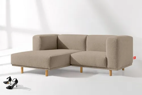 KONSIMO® Ecksofa FOSERO Ecksofa links, hergestellt in der EU, handgearbeitet, skandinavisch, Massivholzrahmen