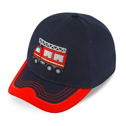 fiebig Kappe mit Stickerei | Baseballcap mit Aufnäher | Kinder Baseballkappe mit Klettverschluss (55, Rot)