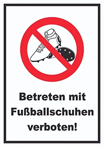 HB-Druck Betreten mit Fussballschuhen verboten! Schild A6 (105x148mm)