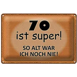 Roomando Metallschild Blechschild Spruch 30x20cm 70 Jahre Jubiläum Geburtstag 30x20