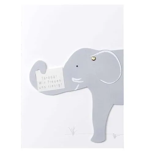 Räder Tierische Babykarte. Geburt "Elefant"