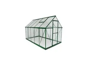 Palram – Canopia Hybrid Gewächshaus 6x10 inkl. Schwerlastregal - Robustes Gewächshaus für Hobbygärtner, inklusive schwerem Regal und stabilem Fundament für optimale Pflanzenpflege.