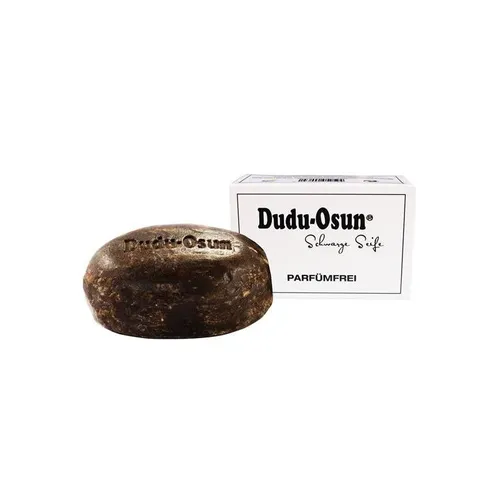 Dudu-Osun schwarze Seife Pure 150 g - Vielseitige, parfümfreie Naturseife für Haut und Haar, mit kaltgepresster Sheabutter, antiseptisch und pflegend. Ideal für jeden Hauttyp, biologisch abbaubar und traditionell in Afrika hergestellt.