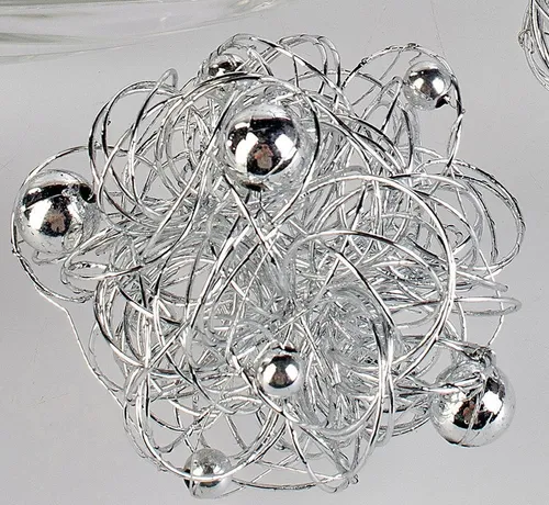 Deko Kugel DRAHT D. 7cm silber Formano