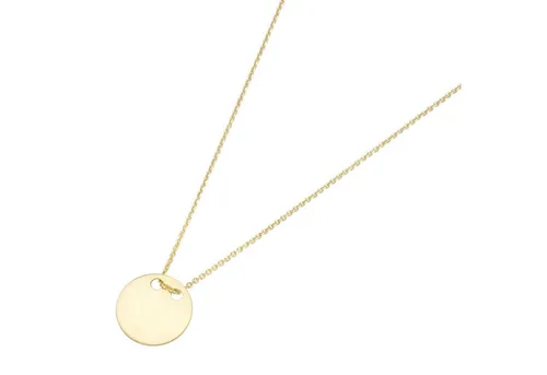 Luigi Merano Goldkette mit kleinem Plättchen, Gold 585 - Elegante Kette aus hochwertigem Gelbgold 585, 45 cm lang mit sicherem Federringverschluss - perfektes Schmuckstück für jeden Anlass.