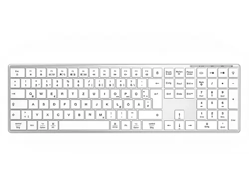 ISY IKE-7200-WT Kabellose Tastatur - Bluetooth Tastatur mit Scissor-Switches für präzises Tippen und ergonomisches Design, ideal für einen aufgeräumten Arbeitsplatz.